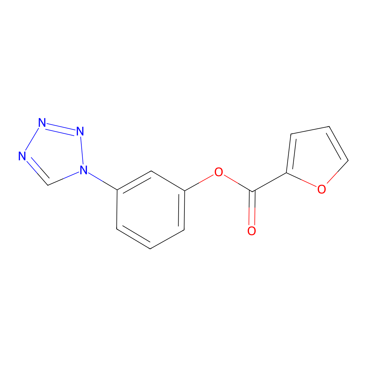 Furan-2-carboxylic acid 3-tetrazol-1-yl-phenyl ester molecular structure, CAS 332176-81-5