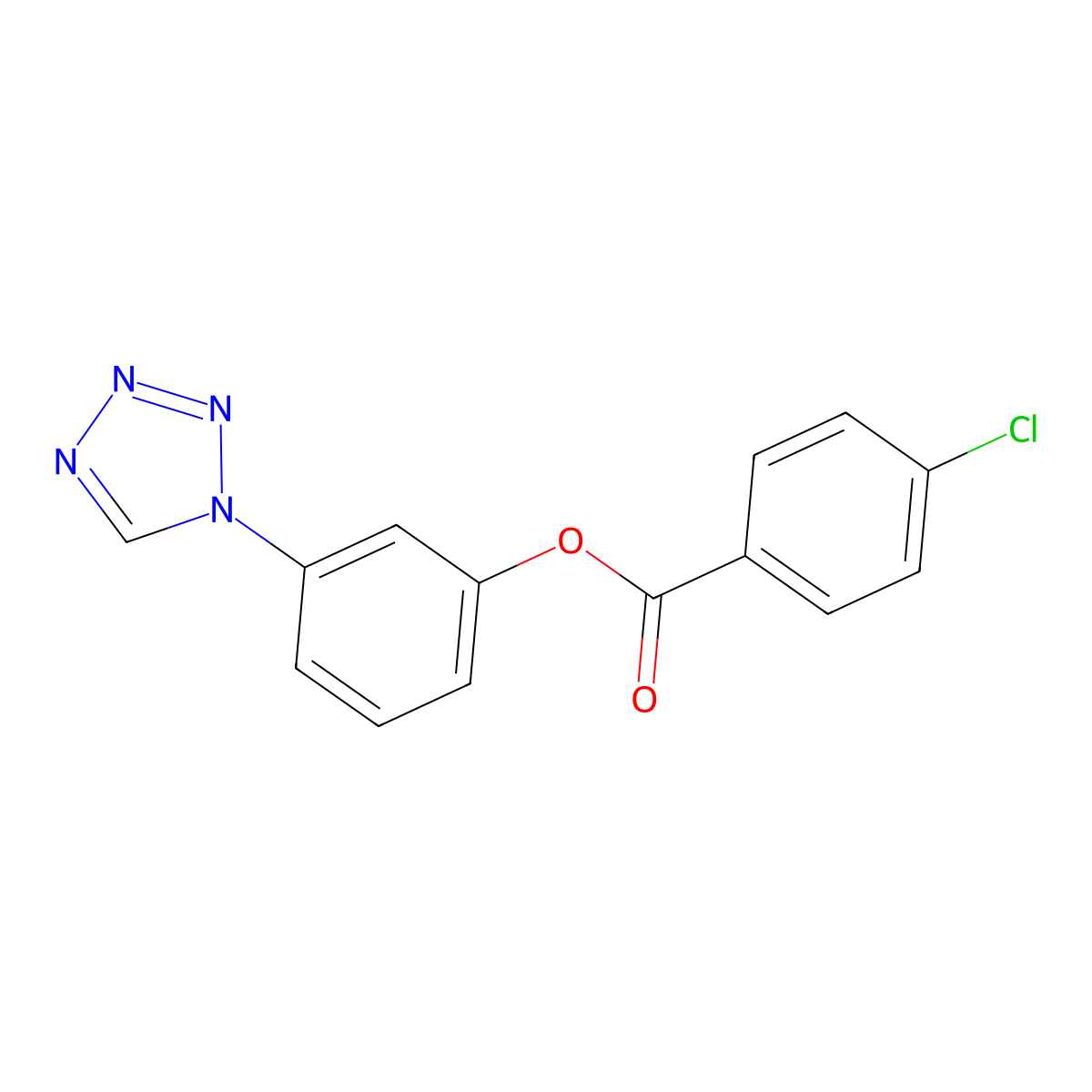 4-Chloro-benzoic acid 3-tetrazol-1-yl-phenyl ester molecular structure, CAS 332176-87-1