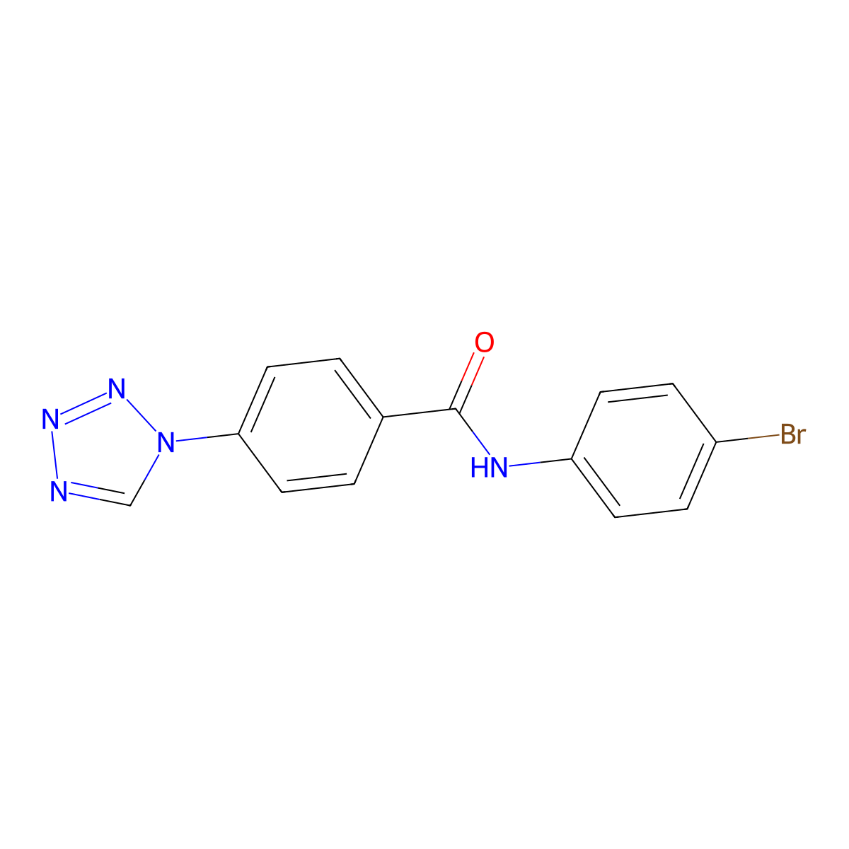 N-(4-bromophenyl)-4-(1H-tetrazol-1-yl)benzamide molecular structure, CAS 332176-89-3