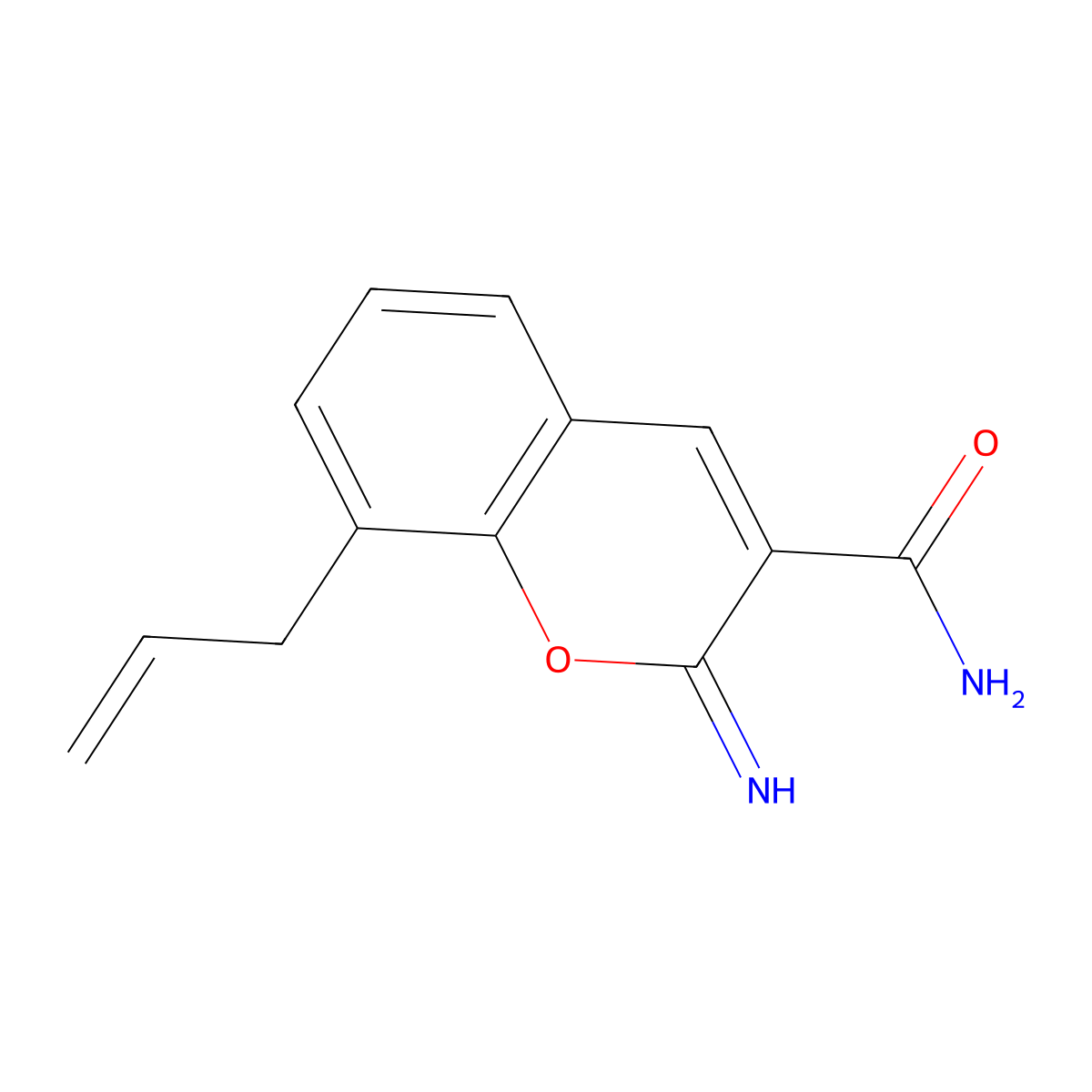 8-allyl-2-imino-2H-chromene-3-carboxamide molecular structure, CAS 332177-14-7
