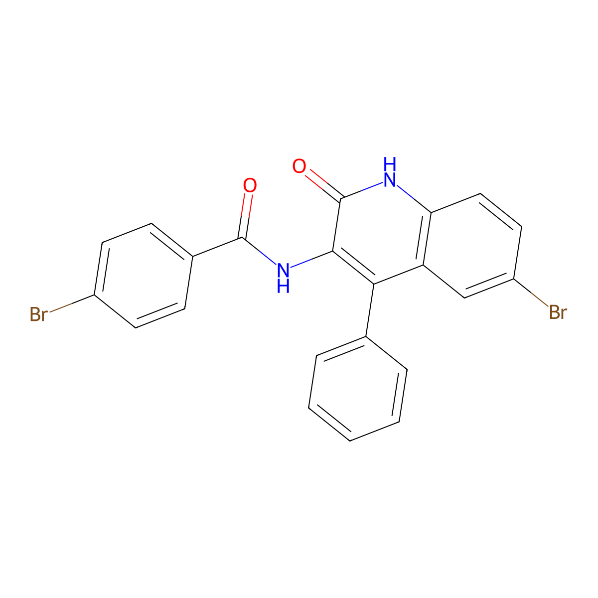 4-bromo-N-(6-bromo-2-oxo-4-phenyl-1,2-dihydroquinolin-3-yl)benzamide molecular structure, CAS 332177-94-3