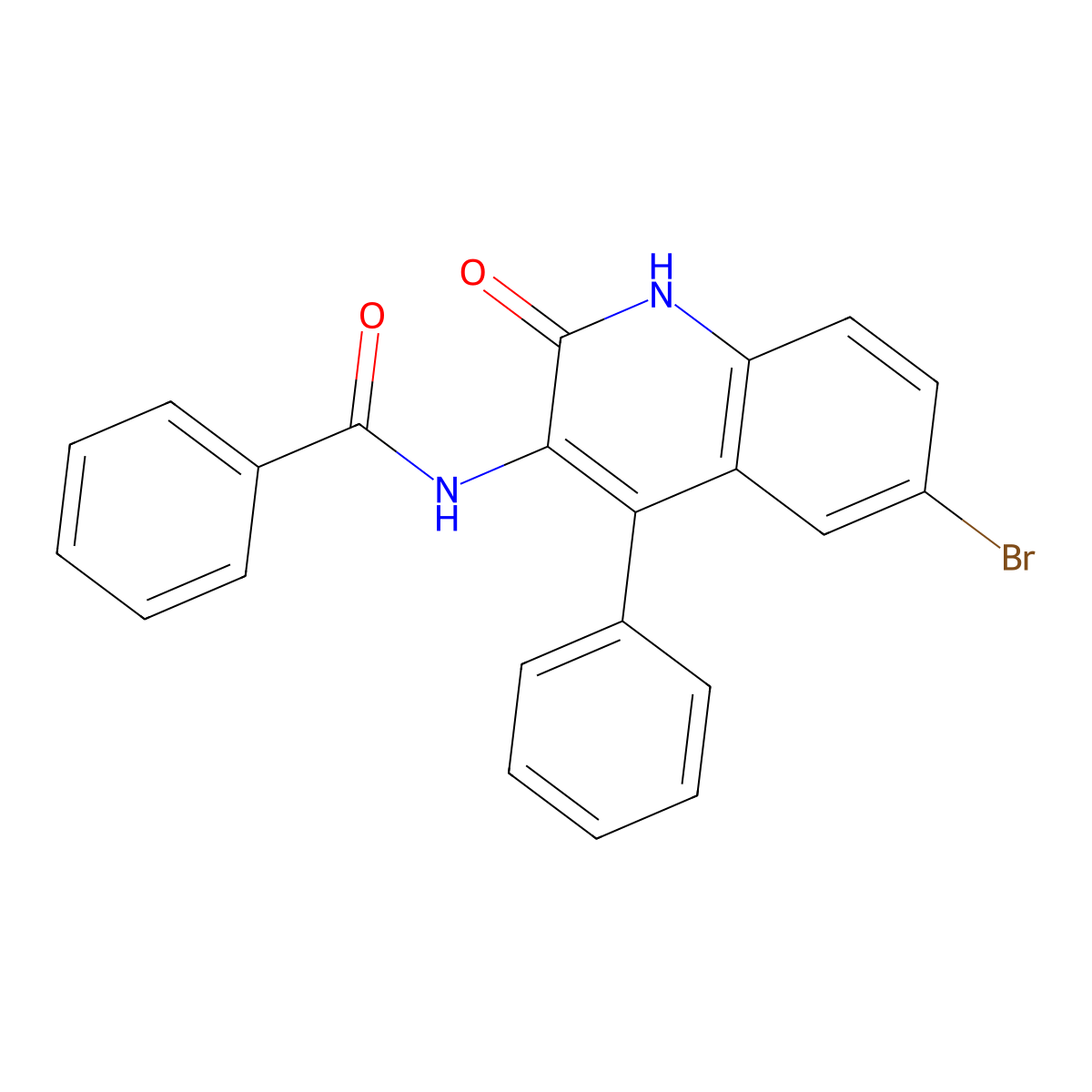 N-(6-bromo-2-oxo-4-phenyl-1,2-dihydroquinolin-3-yl)benzamide molecular structure, CAS 332177-98-7