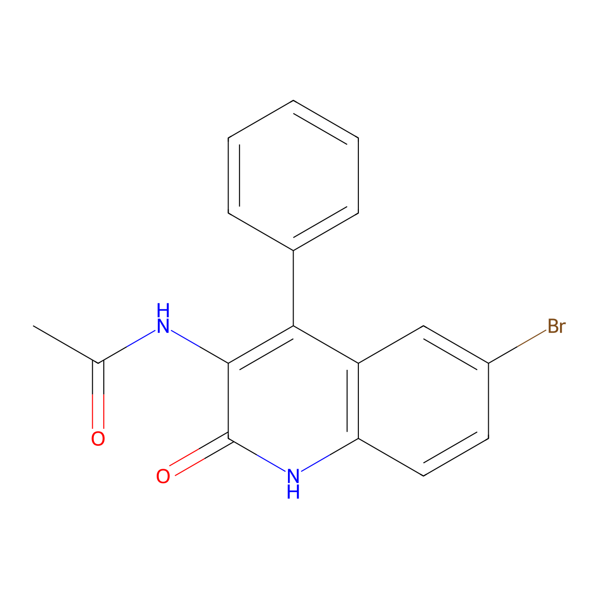 N-(6-bromo-2-oxo-4-phenyl-1,2-dihydroquinolin-3-yl)acetamide molecular structure, CAS 332178-00-4