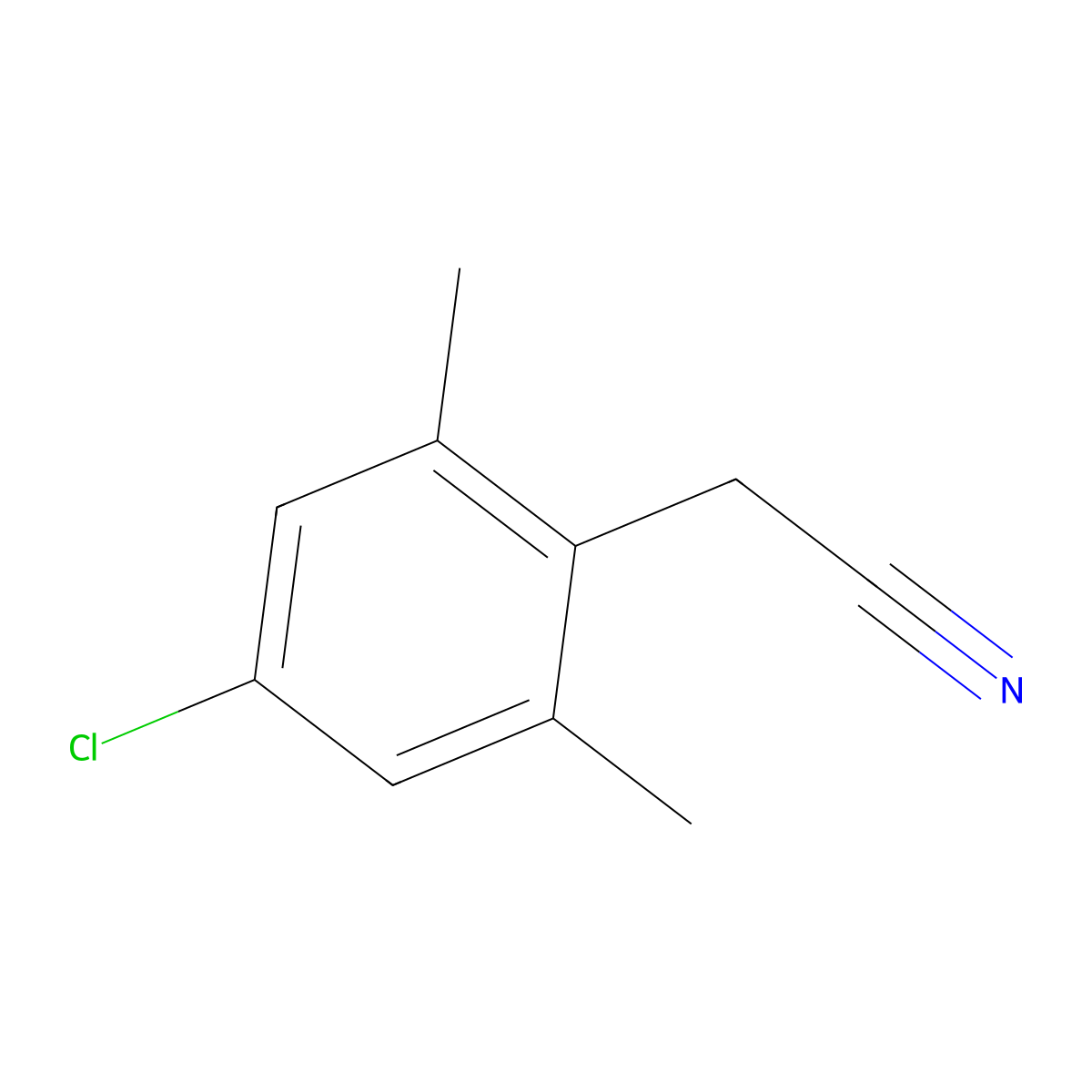 4-Chloro-2,6-dimethylbenzeneacetonitrile molecular structure, CAS 332179-33-6