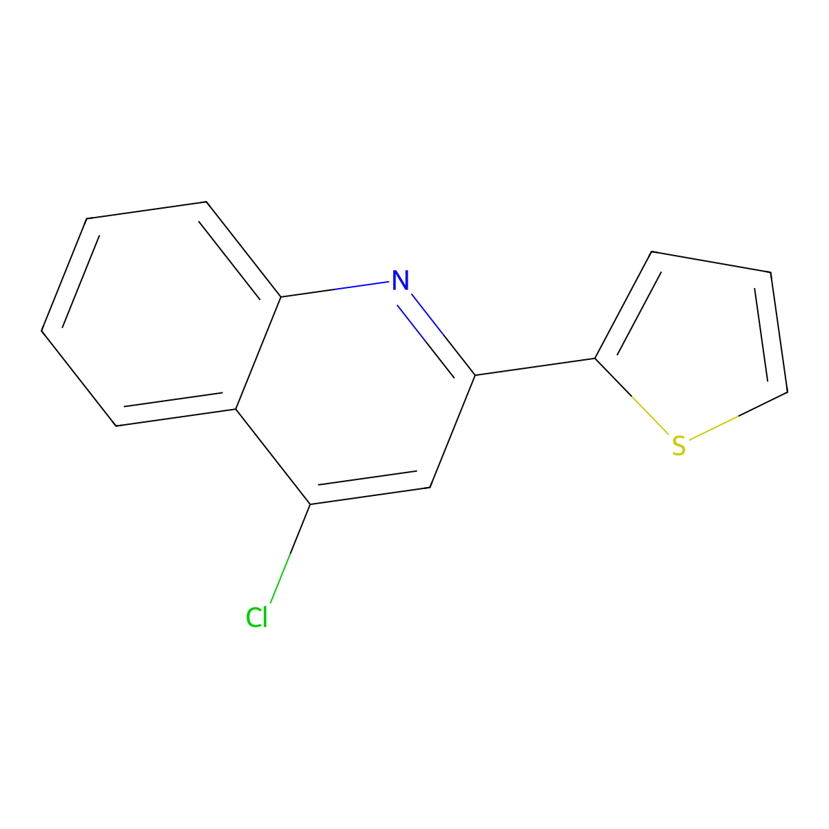 4-Chloro-2-(thiophen-2-yl)quinoline molecular structure, CAS 332181-86-9
