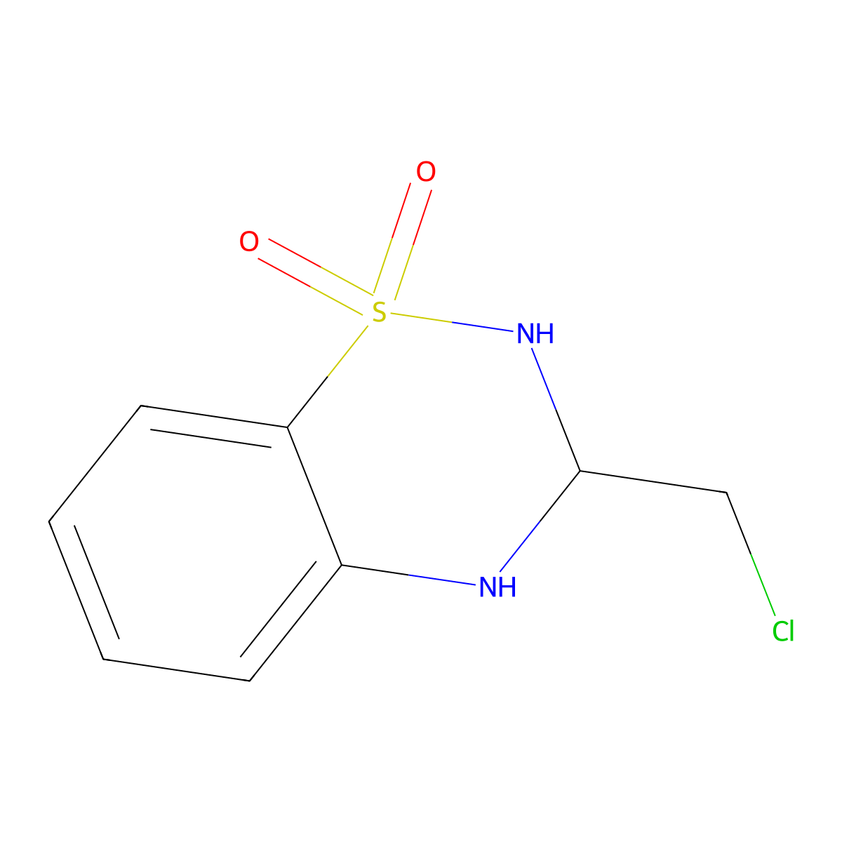 3-(Chloromethyl)-3,4-dihydro-2H-benzo[e][1,2,4]thiadiazine 1,1-dioxide molecular structure, CAS 332186-46-6