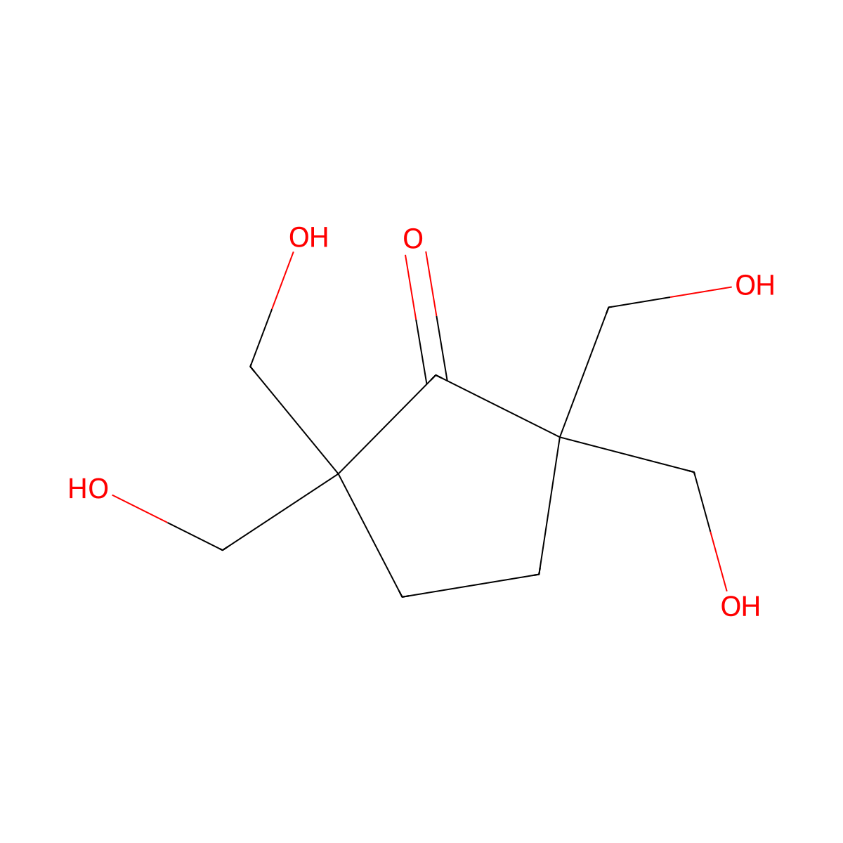 2,2,5,5-Tetra(hydroxymethyl)cyclopentanone molecular structure, CAS 3322-70-1