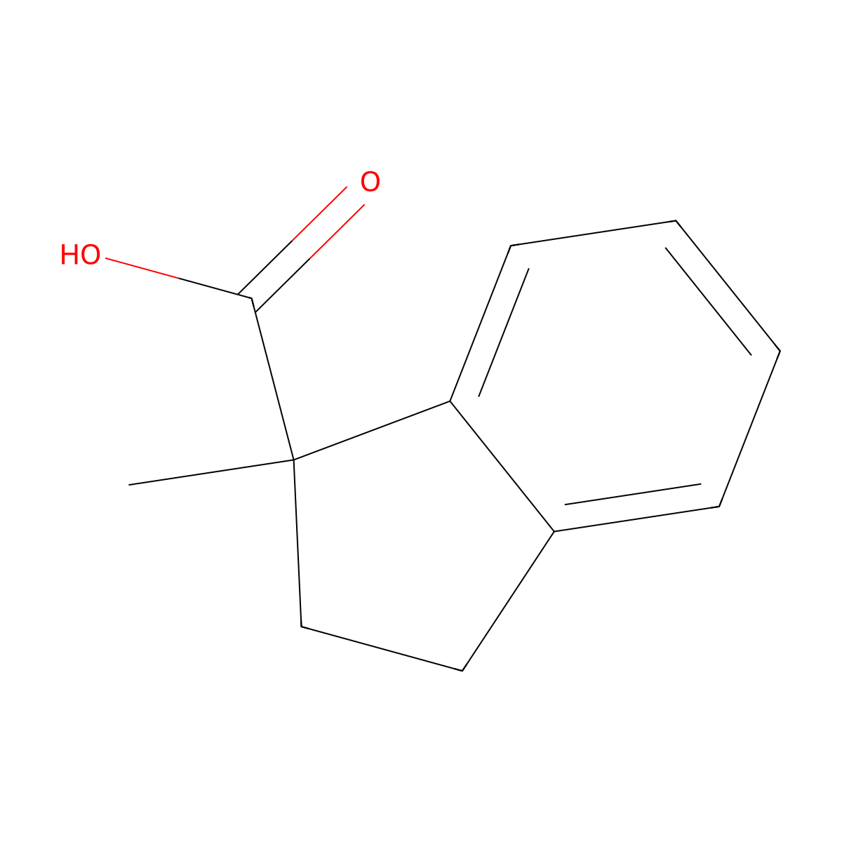 1-methyl-2,3-dihydro-1H-indene-1-carboxylic acid molecular structure, CAS 33223-78-8