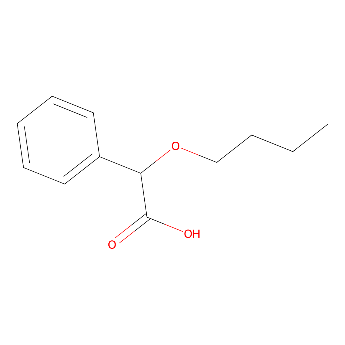 2-Butoxy-2-phenylacetic acid molecular structure, CAS 33224-94-1