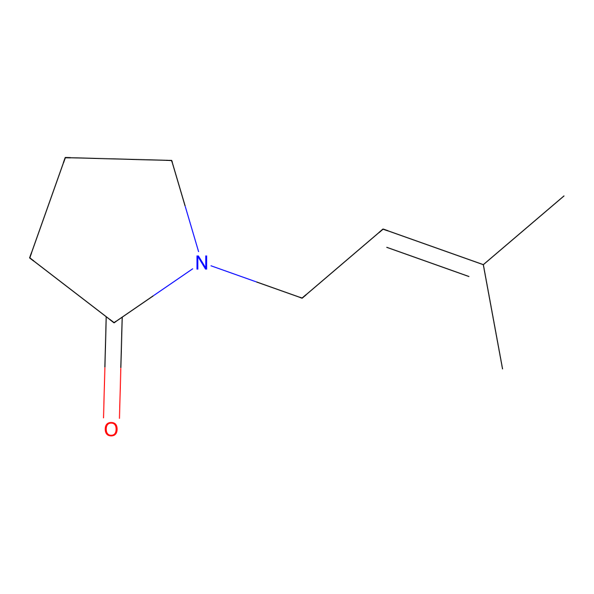 1-(3-Methylbut-2-en-1-yl)pyrrolidin-2-one molecular structure, CAS 33226-28-7