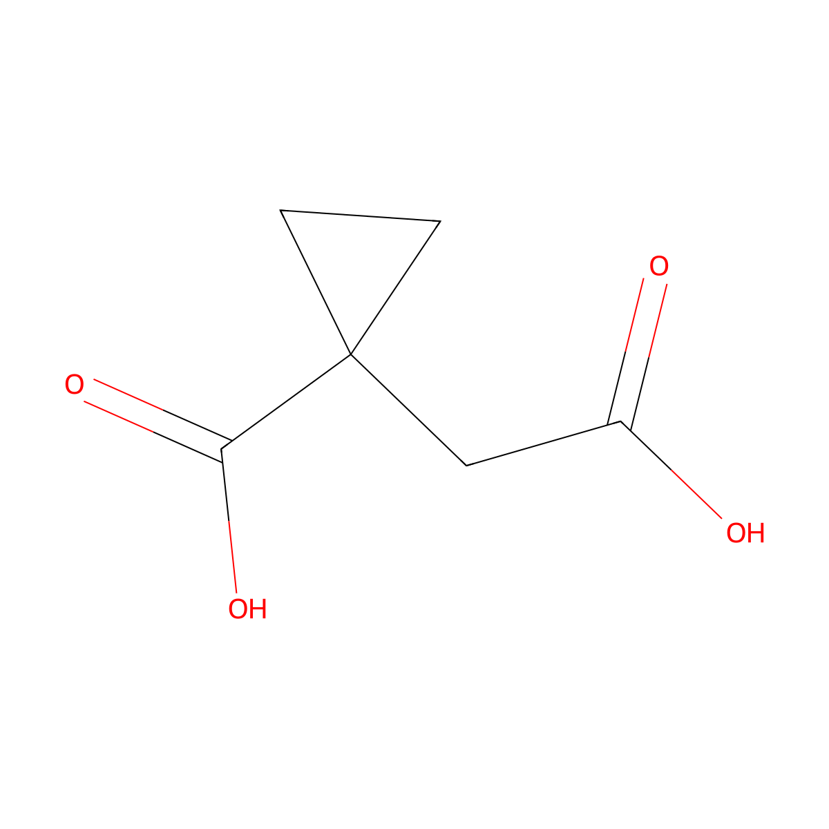 1-(Carboxymethyl)cyclopropanecarboxylic acid molecular structure, CAS 33229-04-8