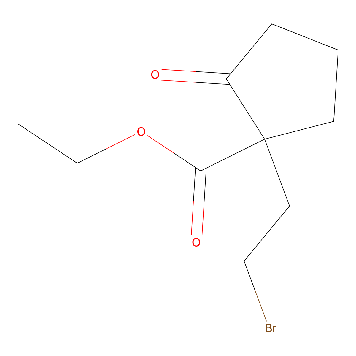 Ethyl 1-(2-bromoethyl)-2-oxocyclopentane-1-carboxylate molecular structure, CAS 33229-08-2