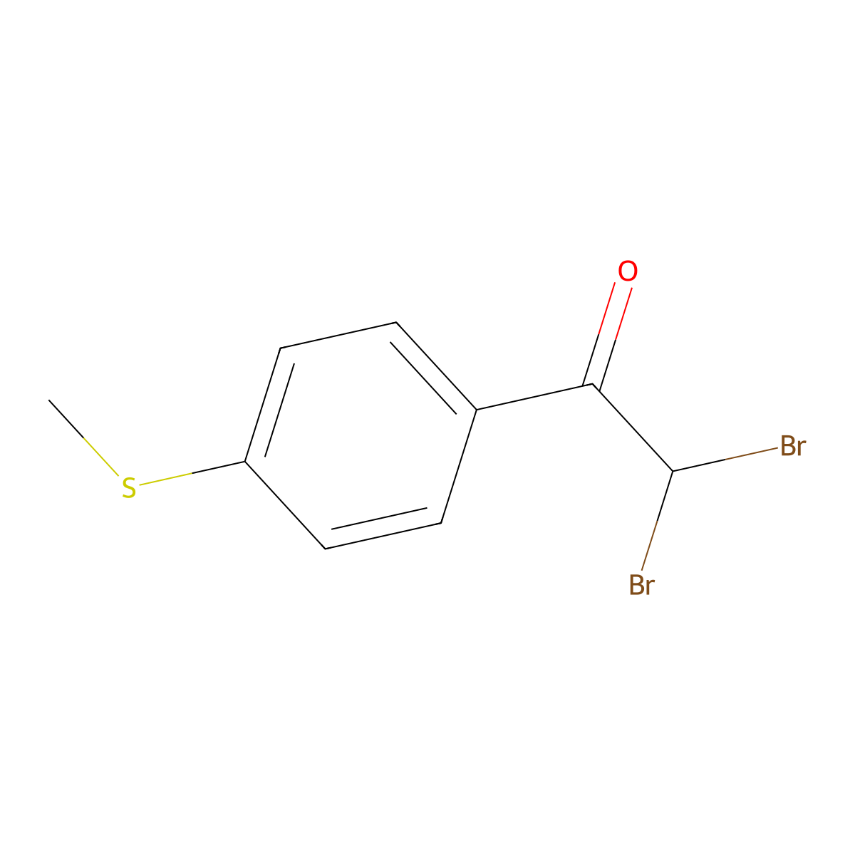 2,2-Dibromo-1-[4-(methylthio)phenyl]ethanone molecular structure, CAS 3323-78-2