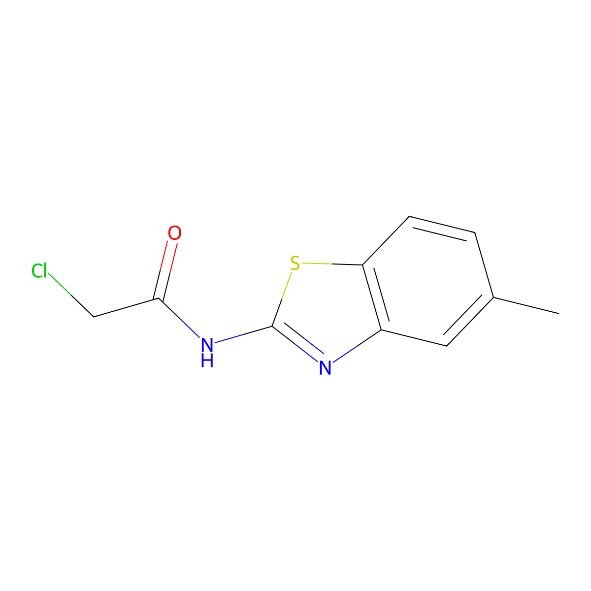 2-Chloro-N-(5-methyl-benzothiazol-2-yl)-acetamide molecular structure, CAS 3323-84-0