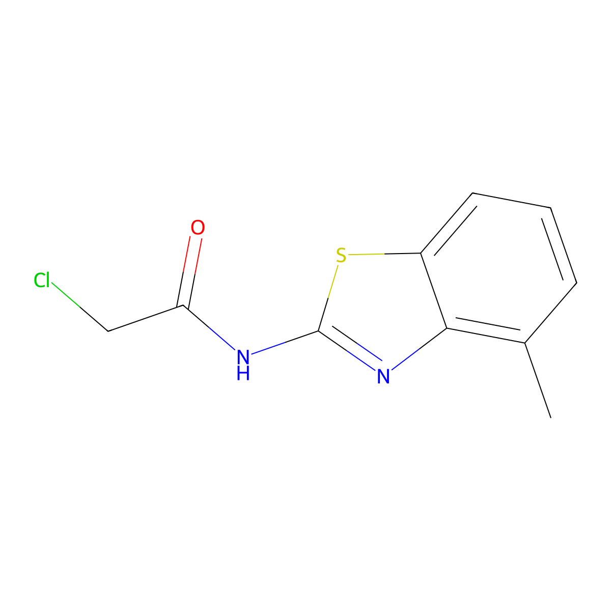 2-chloro-N-(4-methyl-1,3-benzothiazol-2-yl)acetamide molecular structure, CAS 3323-85-1