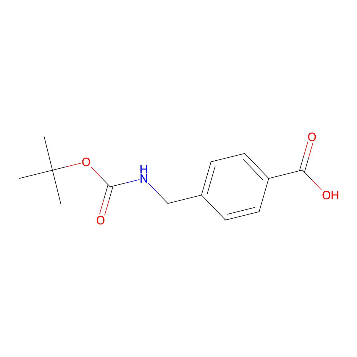 4-(((tert-Butoxycarbonyl)amino)methyl)benzoic acid molecular structure, CAS 33233-67-9