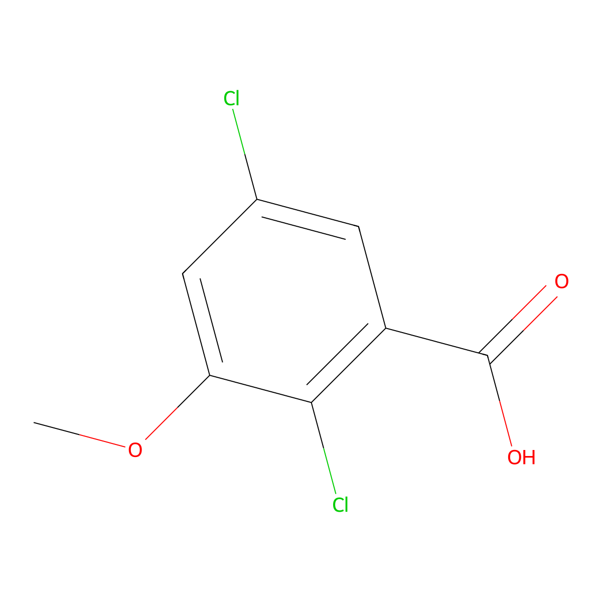 2,5-Dichloro-3-methoxybenzoic acid molecular structure, CAS 33234-25-2