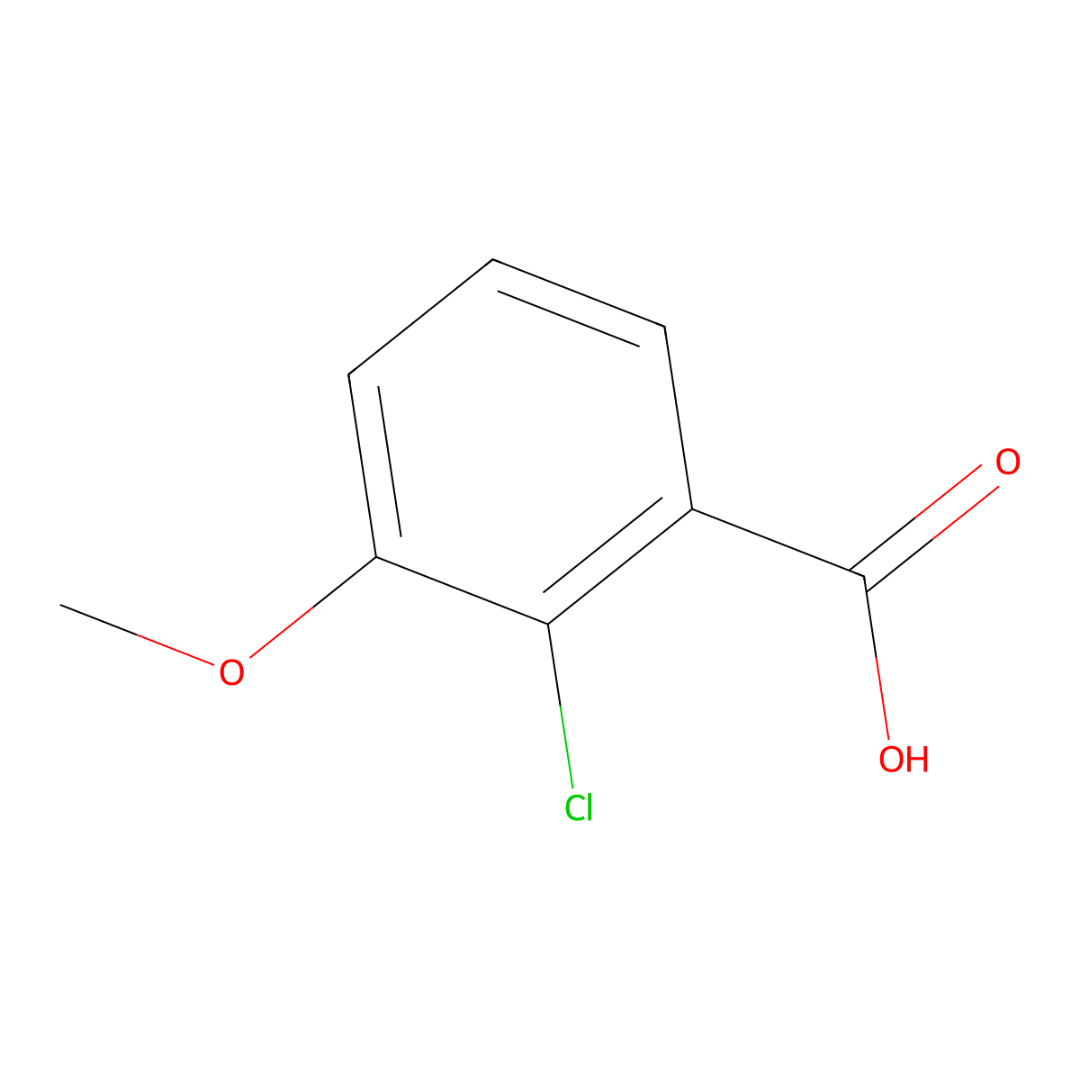 2-Chloro-3-methoxybenzoic acid molecular structure, CAS 33234-36-5