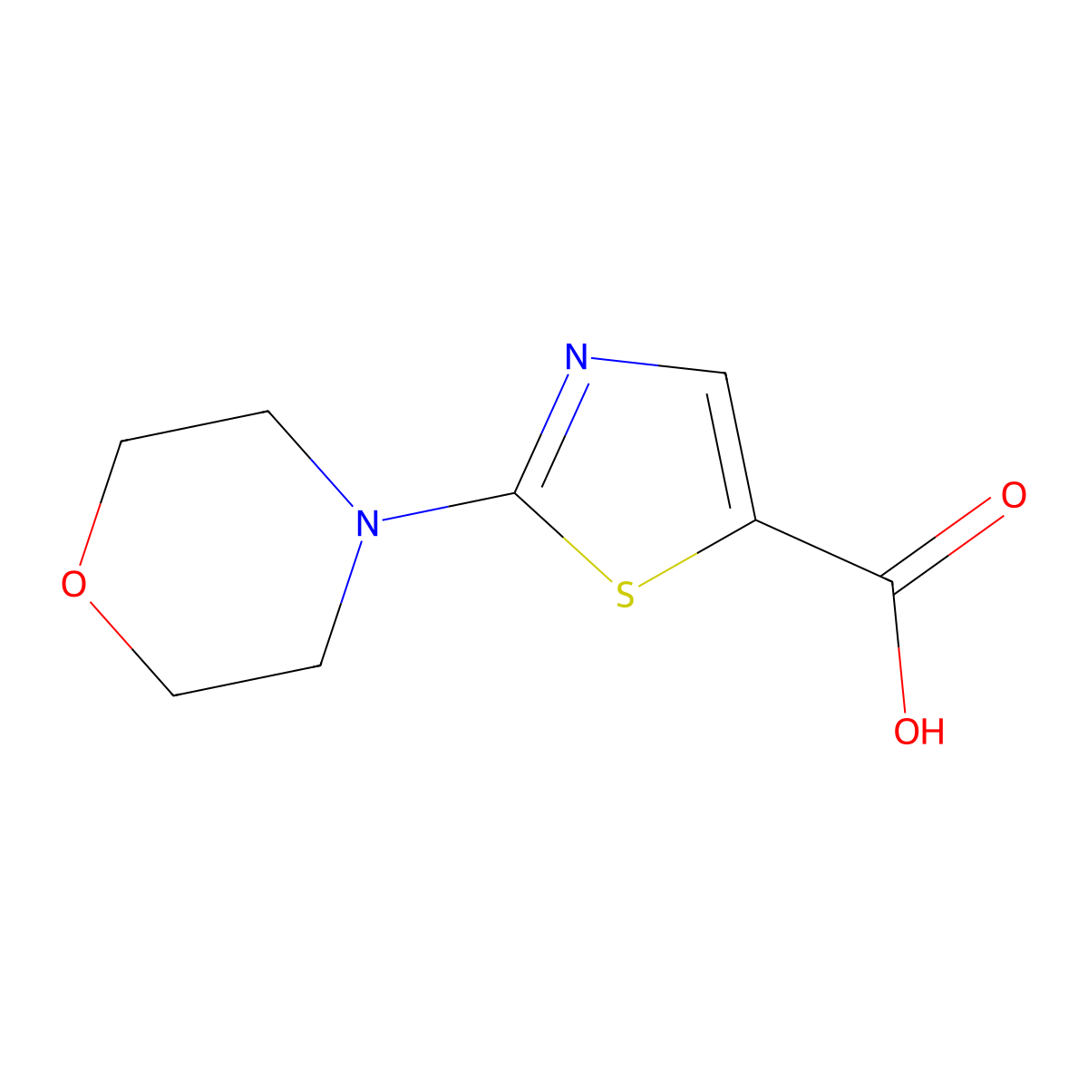 2-(Morpholin-4-yl)-1,3-thiazole-5-carboxylic acid molecular structure, CAS 332345-29-6