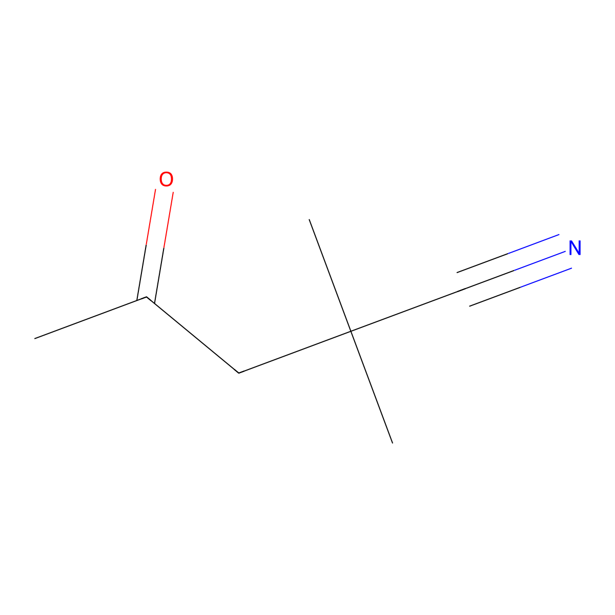 2,2-Dimethyl-4-oxopentanenitrile molecular structure, CAS 33235-13-1
