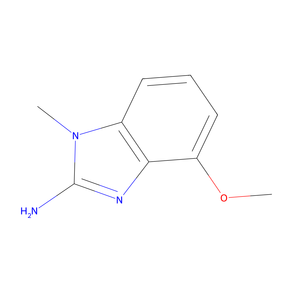 4-methoxy-1-methyl-1H-1,3-benzodiazol-2-amine molecular structure, CAS 33235-33-5