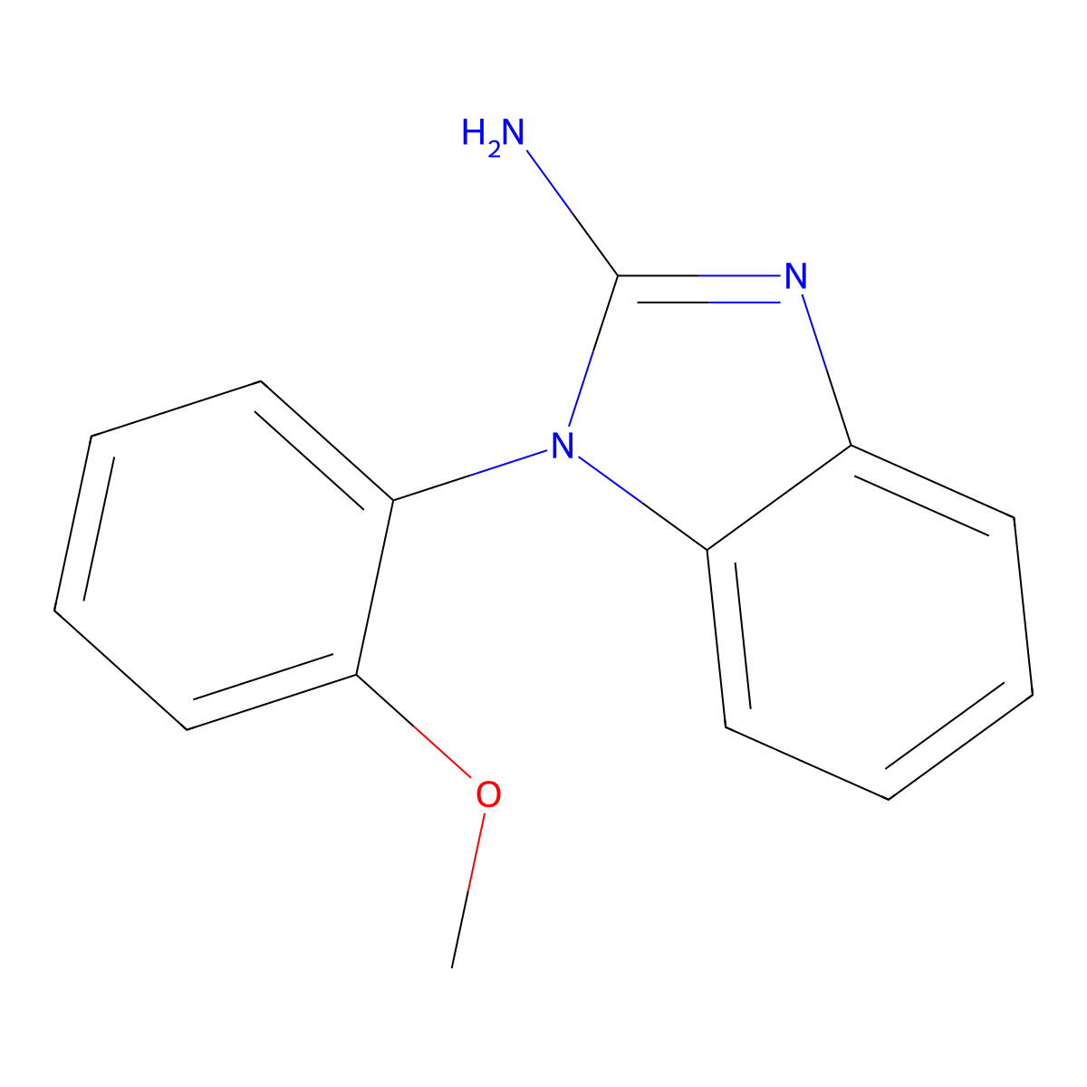 1-(2-methoxyphenyl)-1H-1,3-benzodiazol-2-amine molecular structure, CAS 33235-39-1