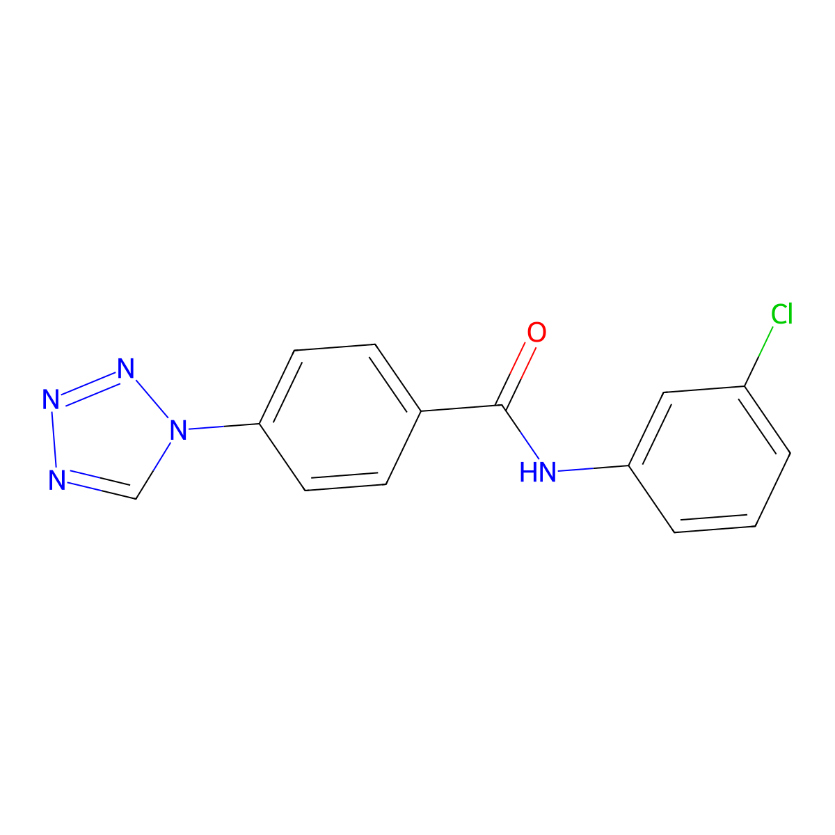 N-(3-chlorophenyl)-4-(tetrazol-1-yl)benzamide molecular structure, CAS 332352-03-1