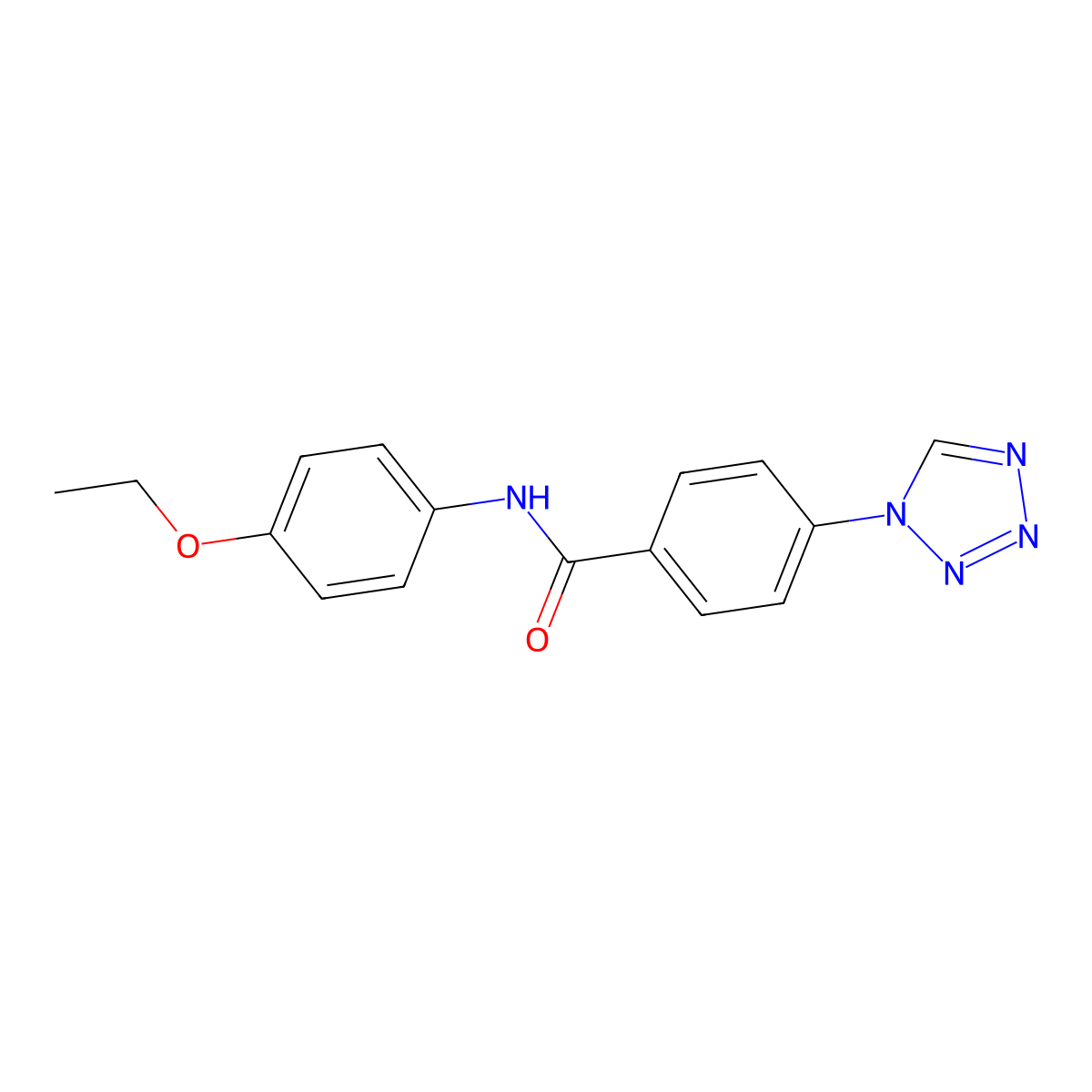 N-(4-ethoxyphenyl)-4-(1H-1,2,3,4-tetrazol-1-yl)benzamide molecular structure, CAS 332352-04-2
