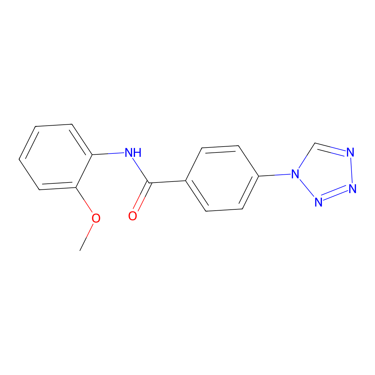 N-(2-methoxyphenyl)-4-(1H-tetraazol-1-yl)benzamide molecular structure, CAS 332352-06-4