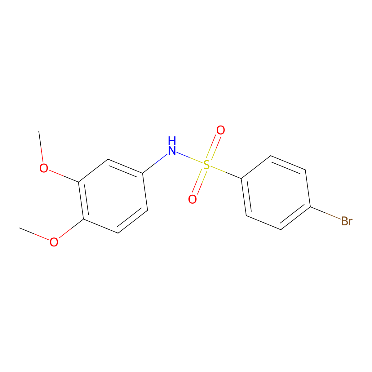 4-bromo-N-(3,4-dimethoxyphenyl)benzenesulfonamide molecular structure, CAS 332354-59-3