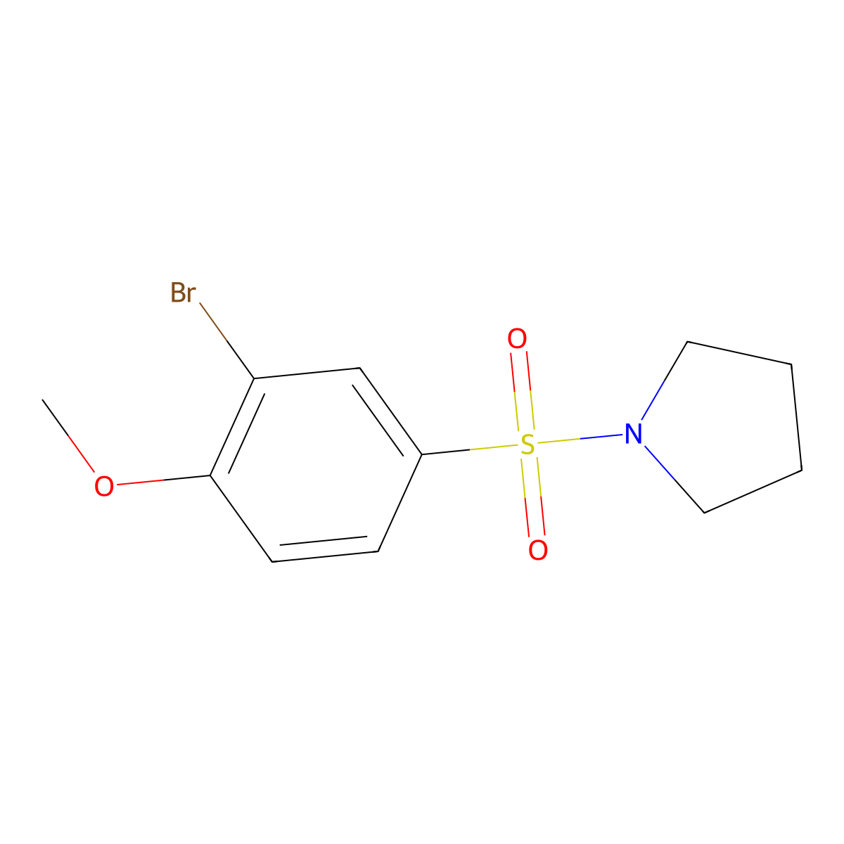 1-((3-Bromo-4-methoxyphenyl)sulfonyl)pyrrolidine molecular structure, CAS 332354-62-8