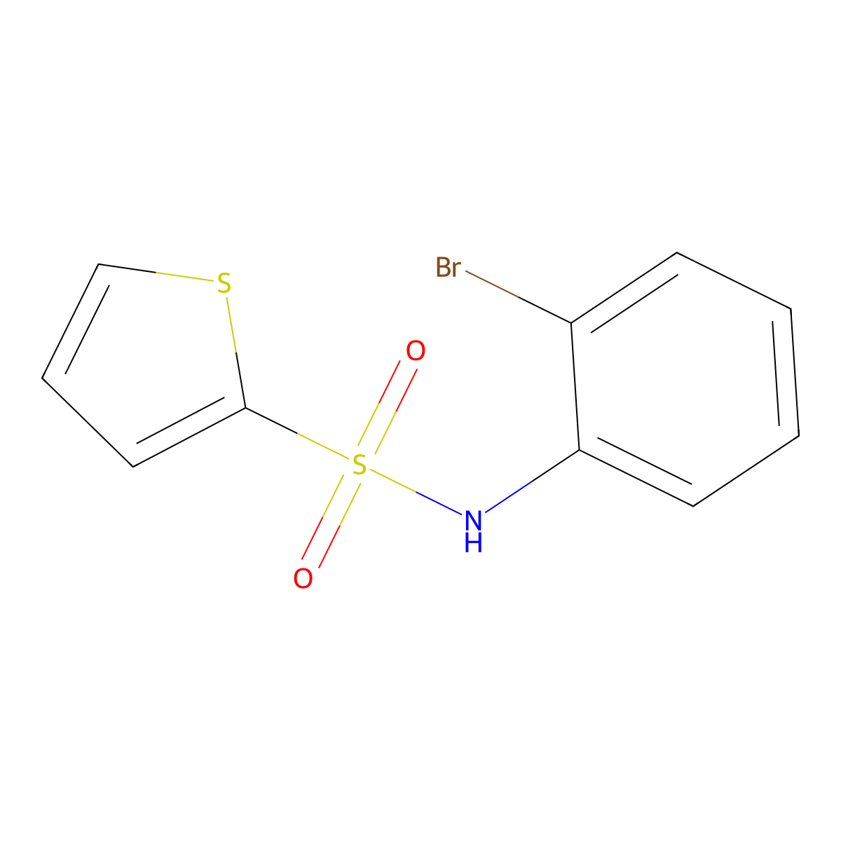 N-(2-bromophenyl)thiophene-2-sulfonamide molecular structure, CAS 332354-80-0