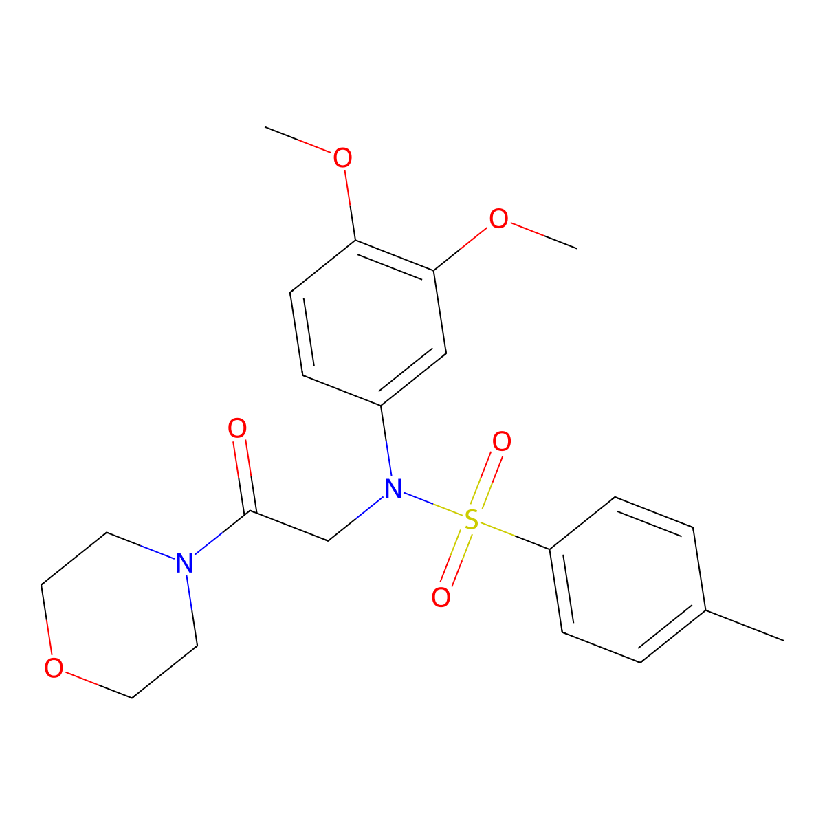 N-(3,4-dimethoxyphenyl)-4-methyl-N-(2-morpholin-4-yl-2-oxoethyl)benzenesulfonamide molecular structure, CAS 332355-37-0
