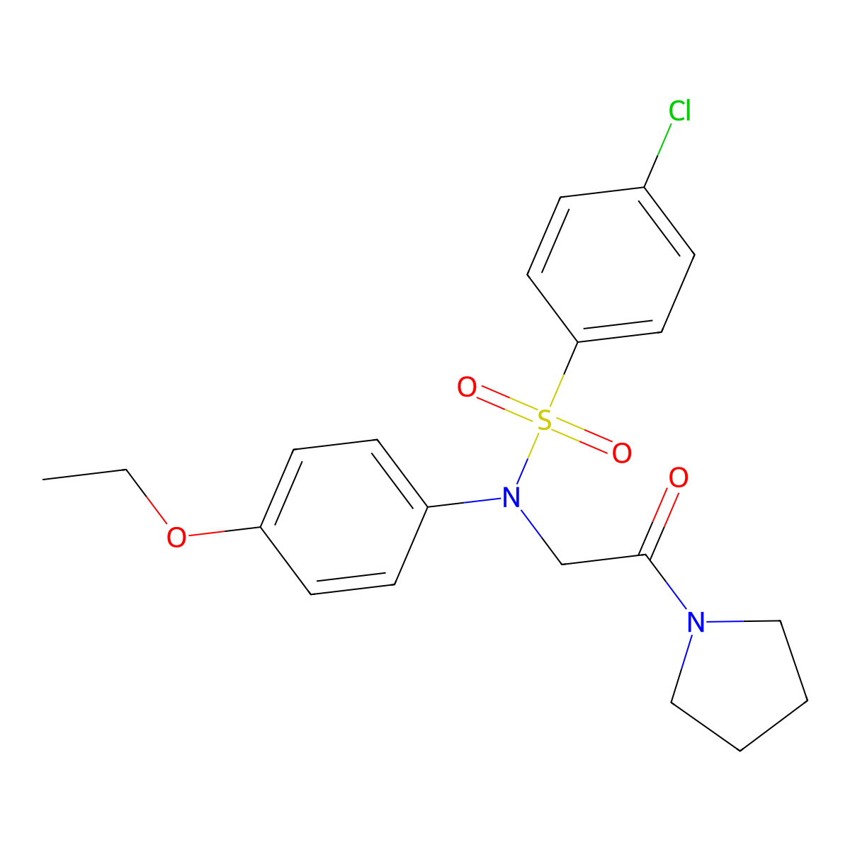 4-Chloro-n-(4-ethoxyphenyl)-n-[2-oxo-2-(pyrrolidin-1-yl)ethyl]benzene-1-sulfonamide molecular structure, CAS 332355-39-2