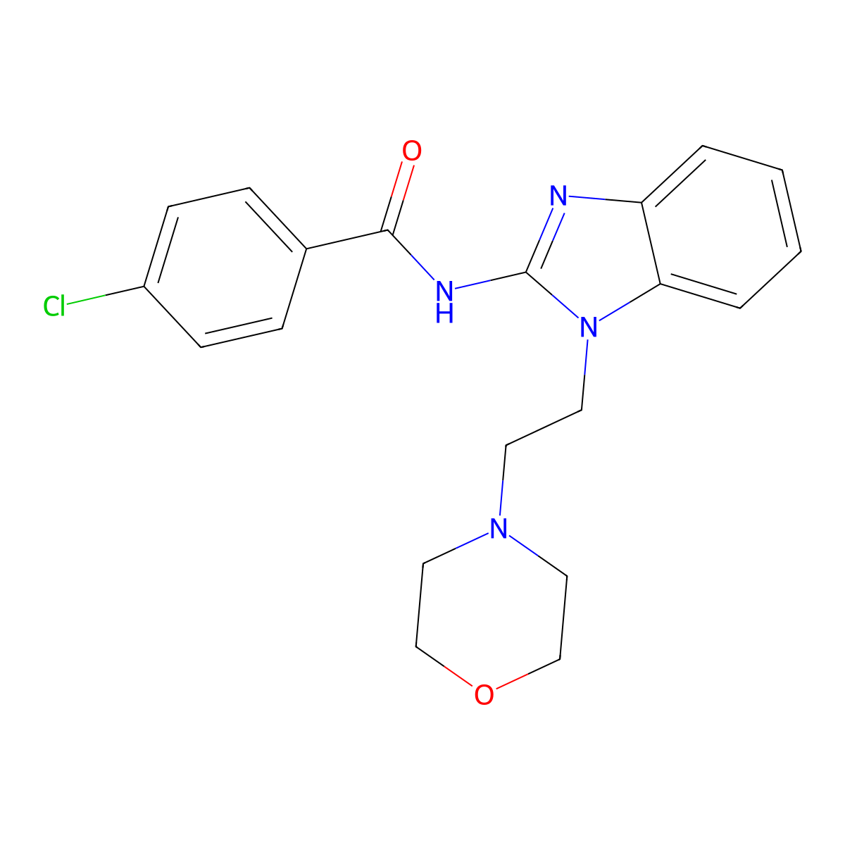 4-chloro-N-[1-(2-morpholin-4-ylethyl)benzimidazol-2-yl]benzamide molecular structure, CAS 332357-58-1