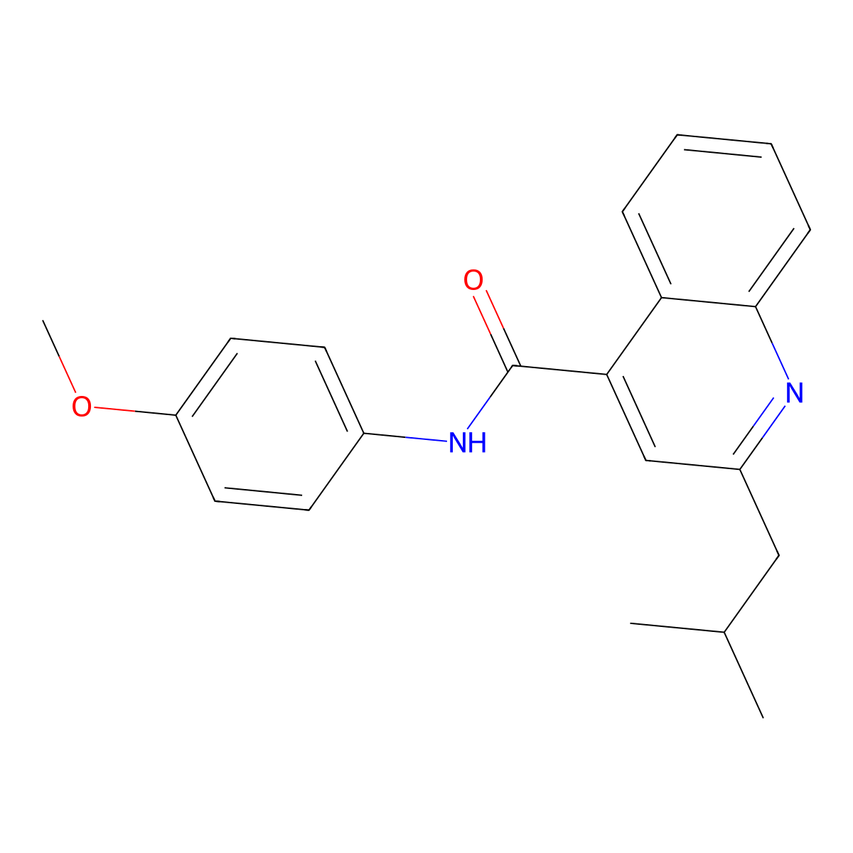 N-(4-methoxyphenyl)-2-(2-methylpropyl)-4-quinolinecarboxamide molecular structure, CAS 332358-01-7
