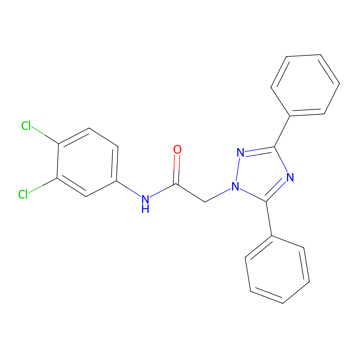 N-(3,4-Dichlorophenyl)-2-(3,5-diphenyl-1H-1,2,4-triazol-1-yl)acetamide molecular structure, CAS 332358-11-9