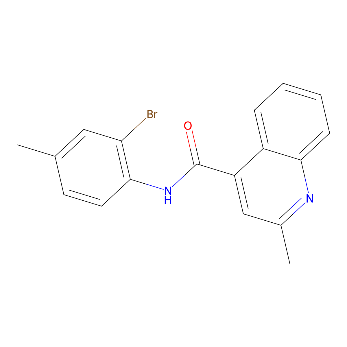N-(2-bromo-4-methylphenyl)-2-methyl-4-quinolinecarboxamide molecular structure, CAS 332358-60-8