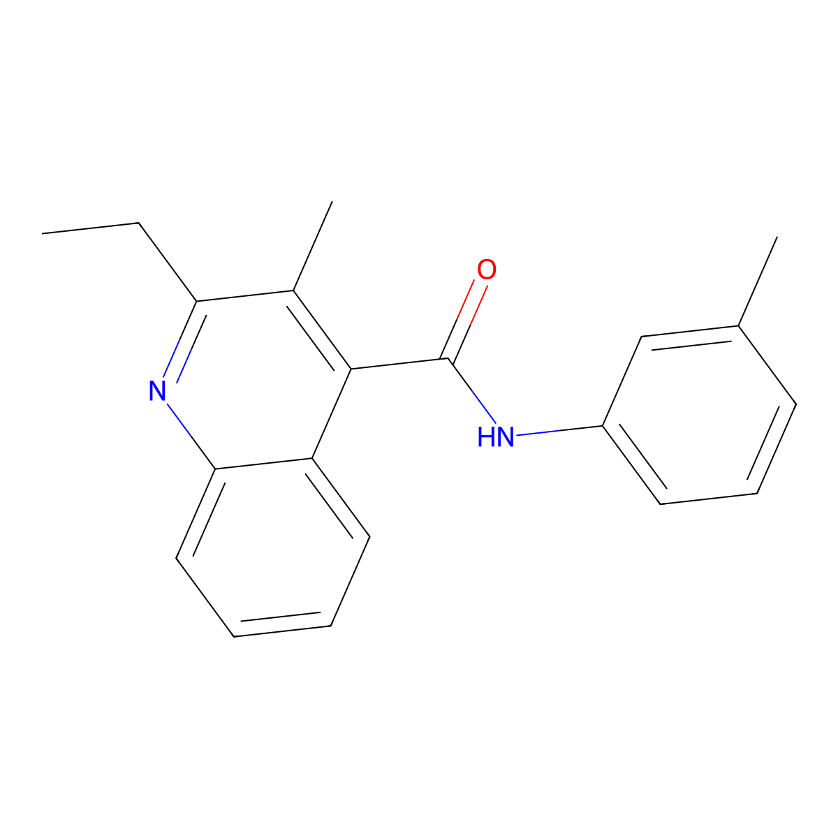 2-ethyl-3-methyl-N-(3-methylphenyl)quinoline-4-carboxamide molecular structure, CAS 332358-64-2