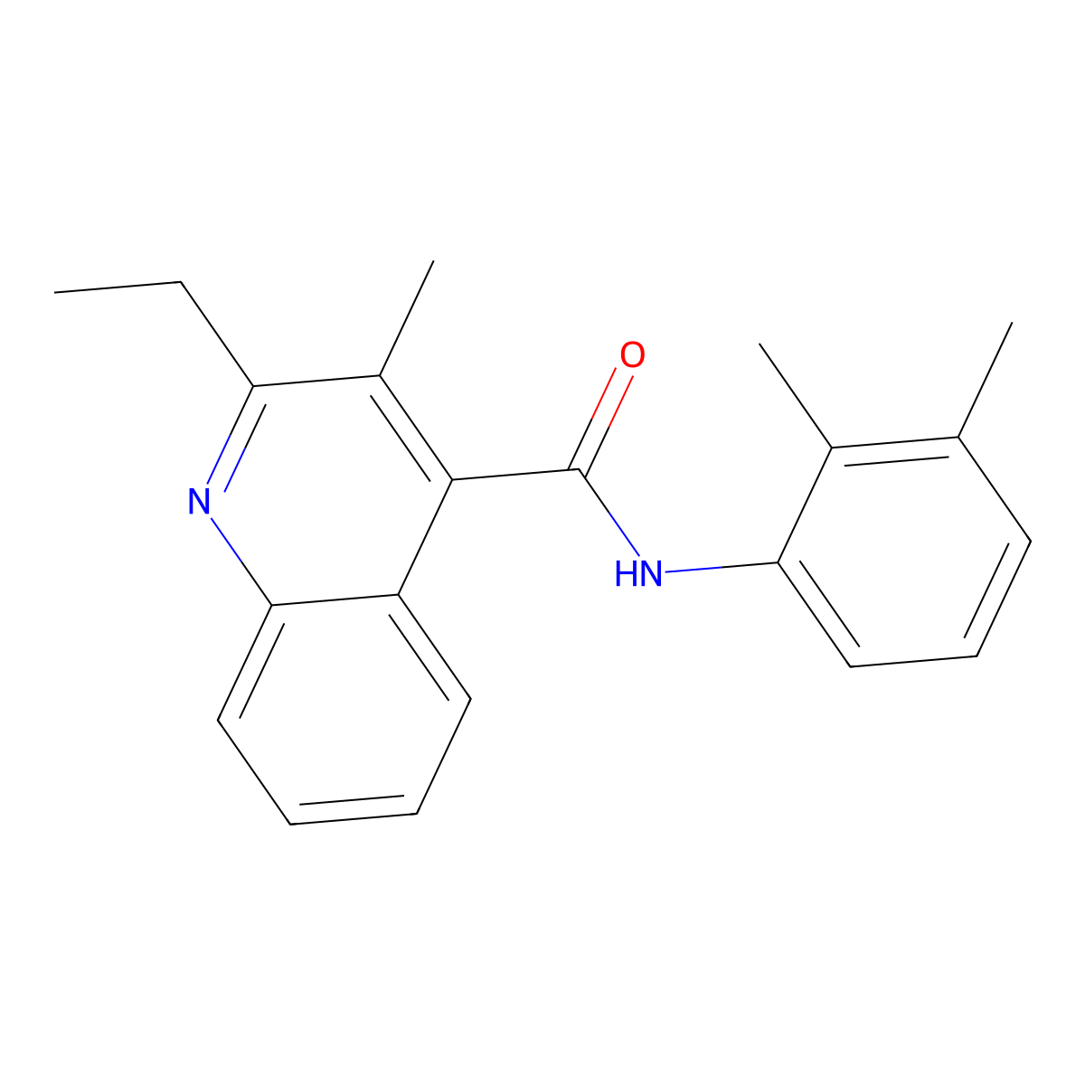 N-(2,3-dimethylphenyl)-2-ethyl-3-methylquinoline-4-carboxamide molecular structure, CAS 332358-67-5
