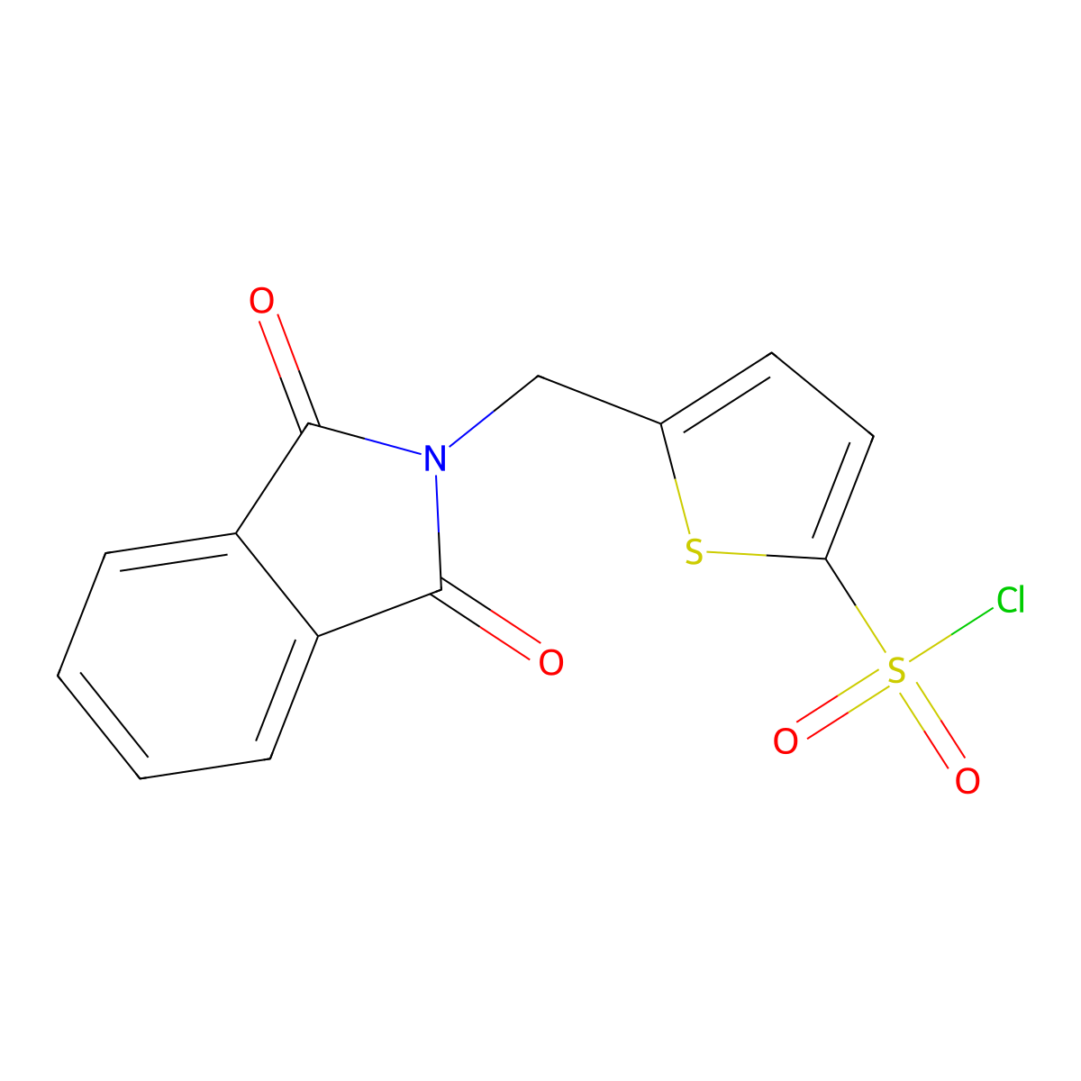 5-[(1,3-Dioxoisoindol-2-yl)methyl]thiophene-2-sulfonyl chloride molecular structure, CAS 332361-07-6