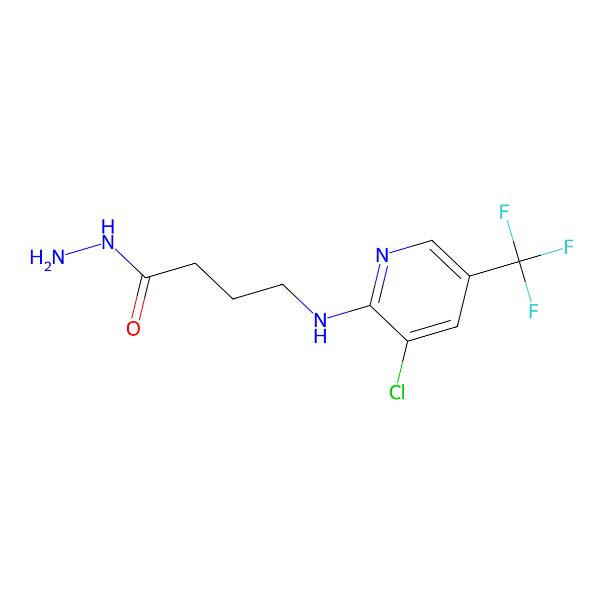 4-{[3-Chloro-5-(trifluoromethyl)-2-pyridinyl]amino}butanohydrazide molecular structure, CAS 332361-09-8