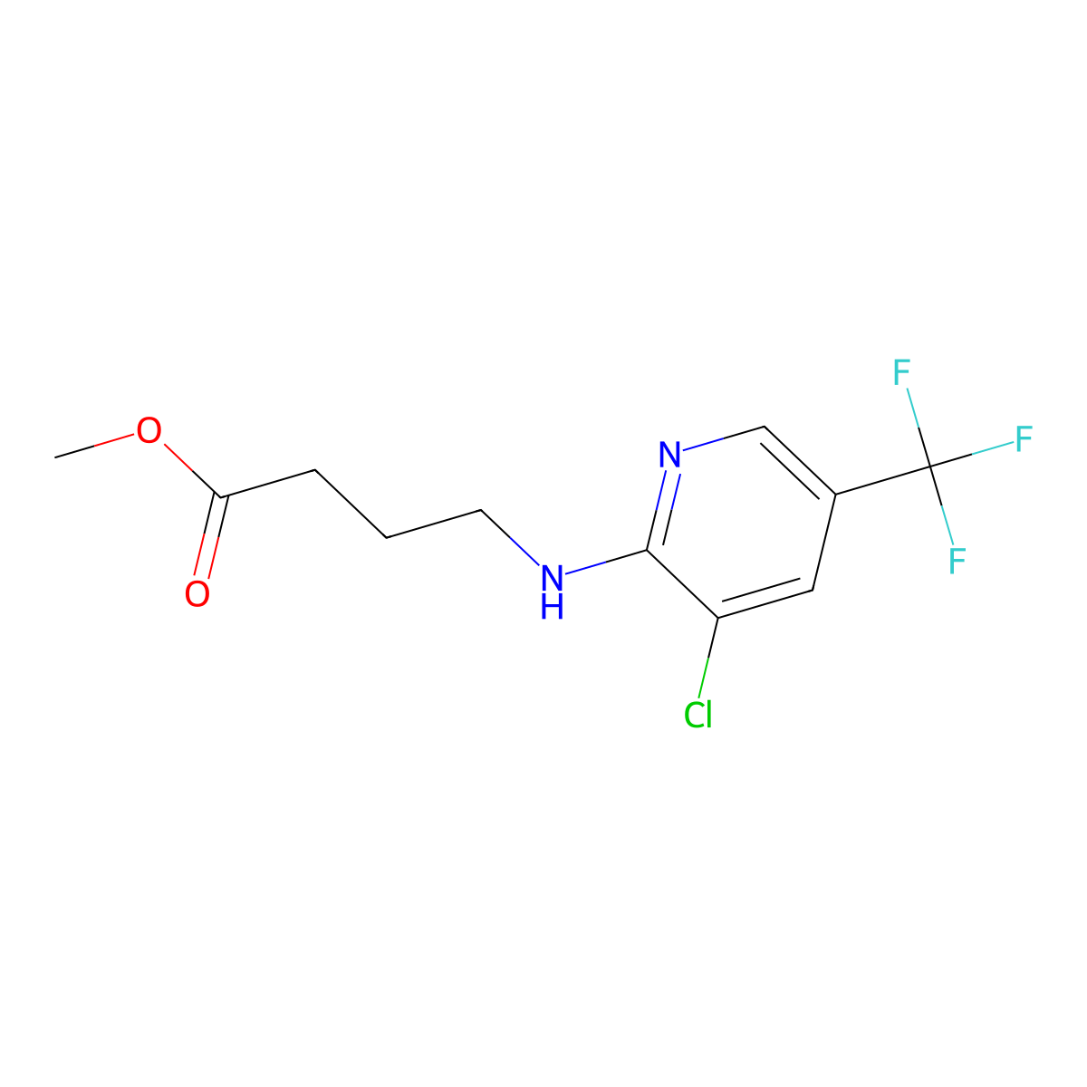 Methyl 4-{[3-chloro-5-(trifluoromethyl)-2-pyridinyl]amino}butanoate molecular structure, CAS 332361-10-1