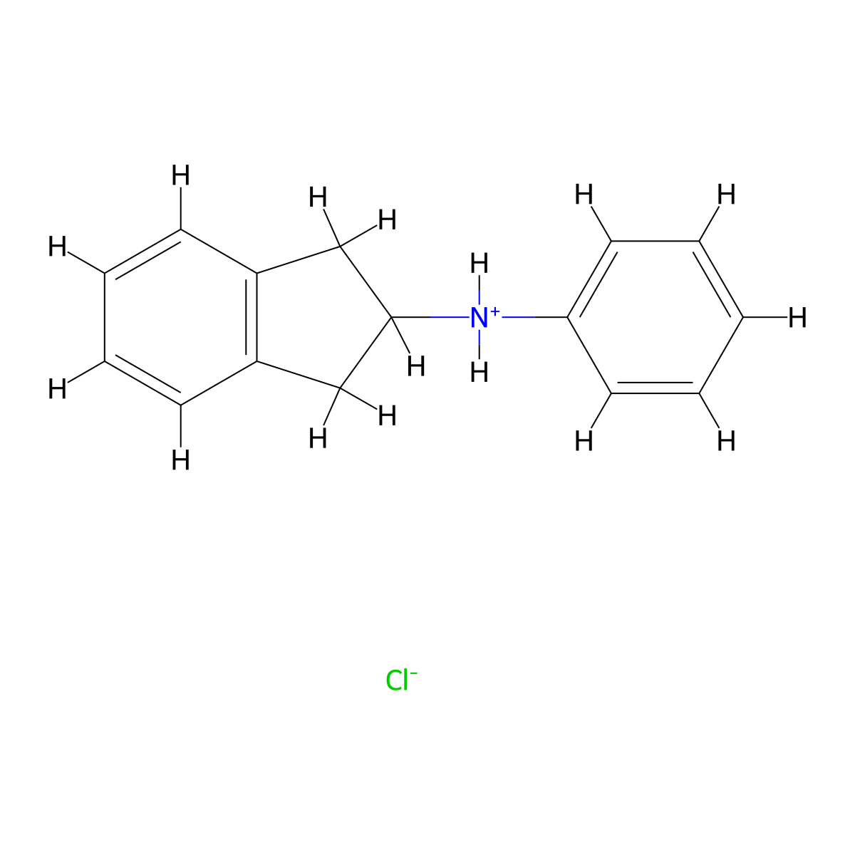 (2,3-Dihydro-1H-inden-2-yl)(phenyl)ammonium chloride molecular structure, CAS 33237-73-9