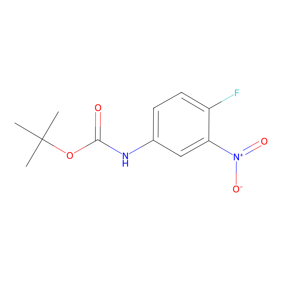 Tert-butyl 4-fluoro-3-nitrophenylcarbamate molecular structure, CAS 332370-72-6