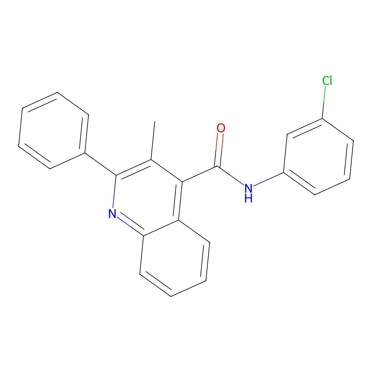 N-(3-chlorophenyl)-3-methyl-2-phenylquinoline-4-carboxamide molecular structure, CAS 332372-27-7