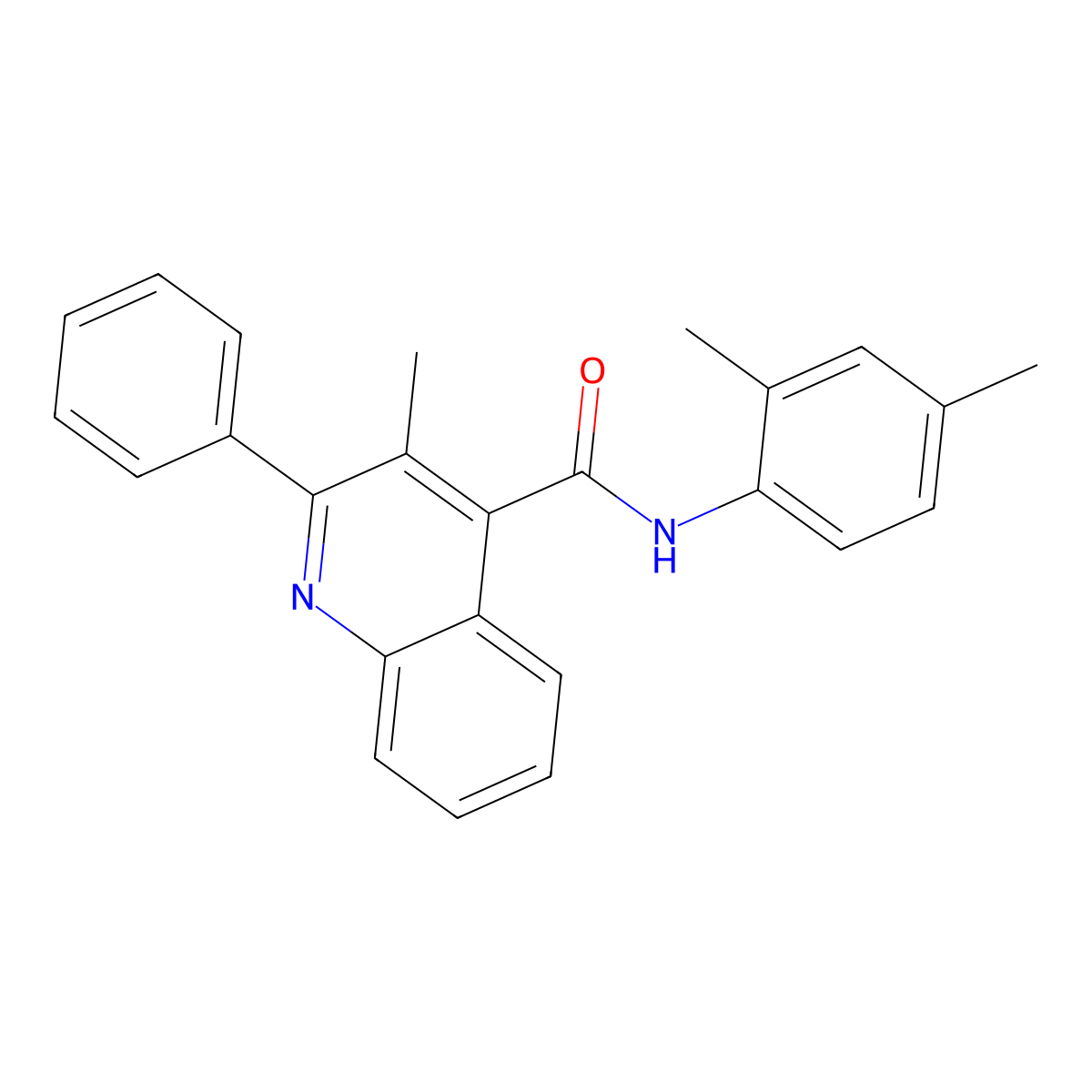 N-(2,4-dimethylphenyl)-3-methyl-2-phenylquinoline-4-carboxamide molecular structure, CAS 332372-31-3