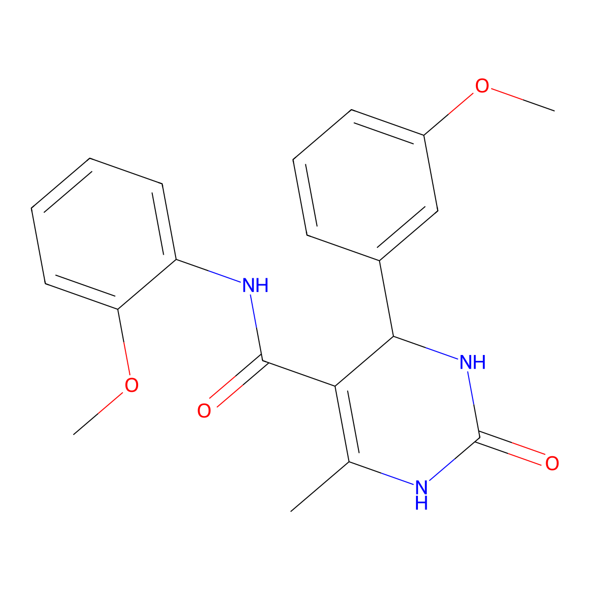 N-(2-methoxyphenyl)-4-(3-methoxyphenyl)-6-methyl-2-oxo-1,2,3,4-tetrahydropyrimidine-5-carboxamide molecular structure, CAS 332372-97-1