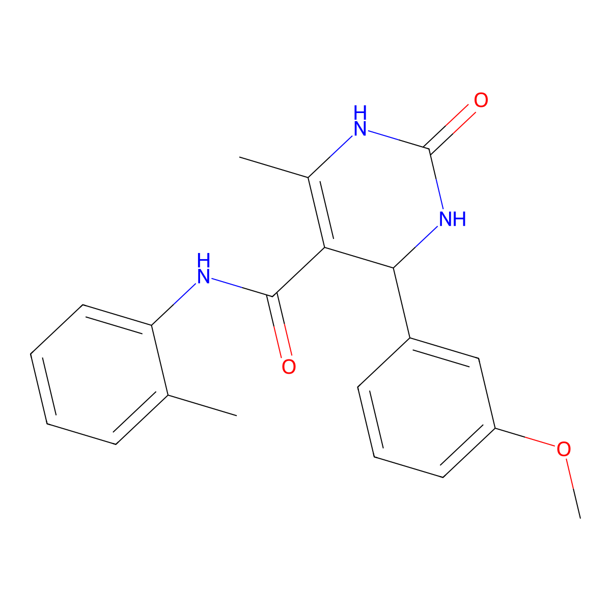4-(3-methoxyphenyl)-6-methyl-2-oxo-N-(o-tolyl)-1,2,3,4-tetrahydropyrimidine-5-carboxamide molecular structure, CAS 332373-06-5