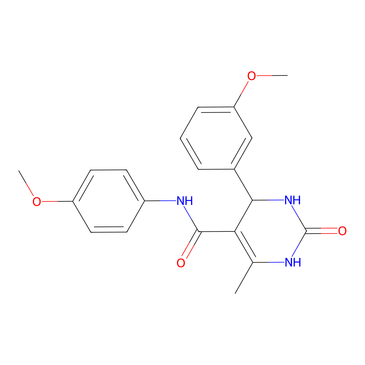 4-(3-methoxyphenyl)-N-(4-methoxyphenyl)-6-methyl-2-oxo-1,2,3,4-tetrahydropyrimidine-5-carboxamide molecular structure, CAS 332373-13-4